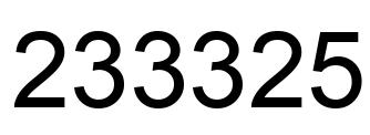 Number 233325 black image
