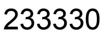 Number 233330 black image