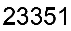 Number 23351 black image