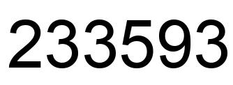 Number 233593 black image