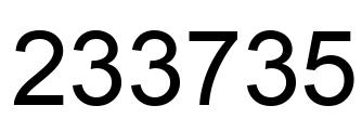 Number 233735 black image