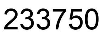 Number 233750 black image