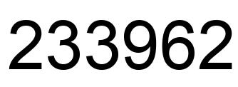 Number 233962 black image