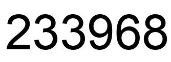 Number 233968 black image