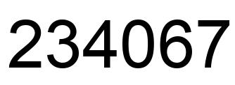 Number 234067 black image