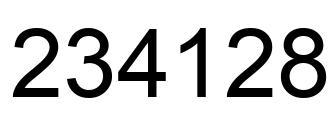 Number 234128 black image
