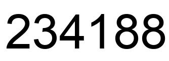 Number 234188 black image