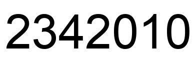 Número 2342010 imagen negro