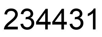 Number 234431 black image