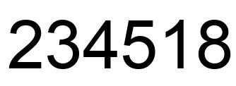 Number 234518 black image