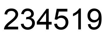 Number 234519 black image