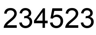 Number 234523 black image