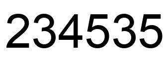 Number 234535 black image