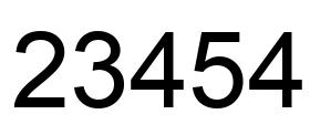 Number 23454 black image