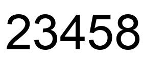 Number 23458 black image