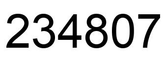 Número 234807 imagen negro