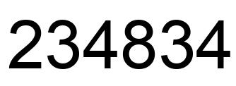 Number 234834 black image