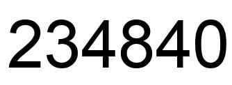 Number 234840 black image