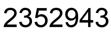 Number 2352943 black image