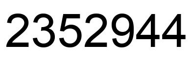 Number 2352944 black image