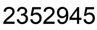 Number 2352945 black image