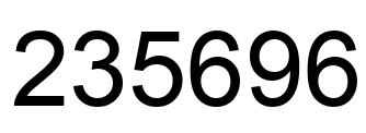 Number 235696 black image