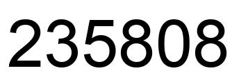 Número 235808 imagen negro