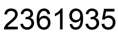 Number 2361935 black image