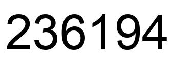 Number 236194 black image