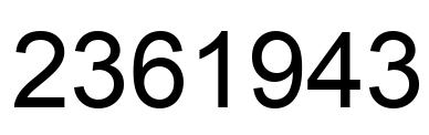 Number 2361943 black image