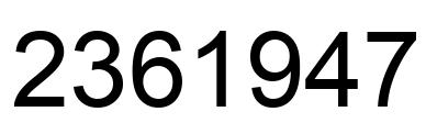 Number 2361947 black image