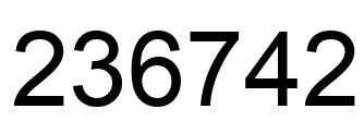 Number 236742 black image