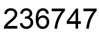 Number 236747 black image