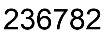 Number 236782 black image