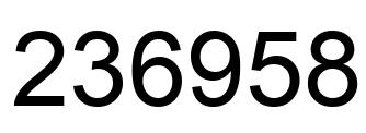 Number 236958 black image