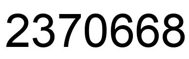 Number 2370668 black image