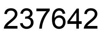 Number 237642 black image
