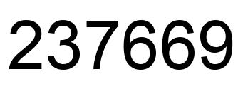 Number 237669 black image
