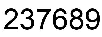 Number 237689 black image