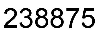 Number 238875 black image