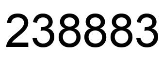 Number 238883 black image
