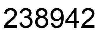 Number 238942 black image