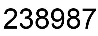 Number 238987 black image