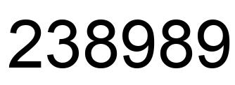 Number 238989 black image