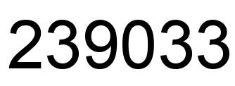 Number 239033 black image