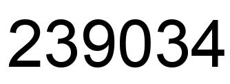Number 239034 black image