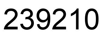 Number 239210 black image