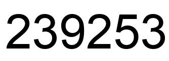 Number 239253 black image