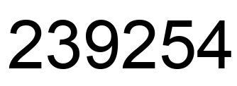 Number 239254 black image