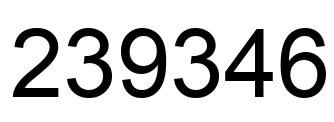 Number 239346 black image